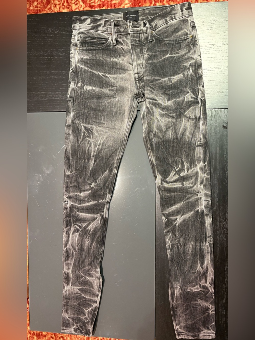 Fear of God Men's Black Washed Skinny Jeans